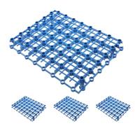 Hemobllo Grille Modulaire Rectangulaire avec Espacements Uniformes en Plastique Bleu Support de Base Stable Installation Facile pour Fontaine de Jardin pour Bassin d'eau