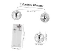 Hemobllo Guirlande Lumineuse LED à Boules Miroir Lampes Décoration Suspendue pour Maison Jardin Fête Camping