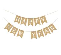 Hemobllo Guirlande Suspendue en Lin 1,8 M Drapeaux Décoratifs Suspendus à Fanions de Queue D’hirondelle, Ornement Suspendu pour Décoration de Fête du Nouvel An et Célébrations