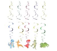 Hemobllo Guirlandes Suspendues Spirales en Papier Dinosaure pour Fête d'anniversaire Garçon et Filles, Décoration Plafond et Fenêtres, Fournitures Thème Dinosaures, Ensemble de 1 Kit