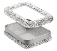 Hemobllo Guitar Plectrum Organizer Case Tinplate avec Strass Boîte de Rangement Portable avec Fenêtre pour Picks de Guitare Électrique Basse Ukulélé