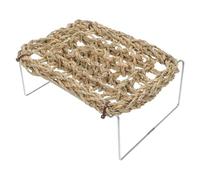 Hemobllo Hamac pour Lézard Dragon Barbu avec Matelas en Herbe Marine Confortable, Forme Rectangulaire, Hauteur Réglable pour Habitat de Reptiles et Terrarium