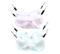 Hemobllo Hamac pour Petits Animaux Suspendu 2 Pièces Jouet Hamac-balançoire en Tissu Respirant Taille S Vert et Rose pour Hamster Rat Chinchilla Accès Cage