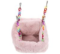 Hemobllo Hamac Suspendu en Coton Rose pour Cochon d'Inde et Perroquet, Design Double Couche, Facile à Installer, Lit Chaud et Amusant pour Cage ou Autres Endroits