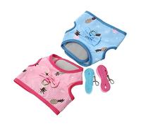 Hemobllo Harnais pour Petit Lapin avec Gilet Respirant et Laisse Confortable et Accessoire Pratique pour et Rose et Bleu