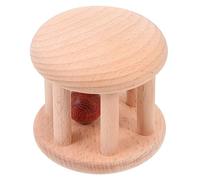 Hemobllo Hochet en Bois Naturel Clochette Apaisante pour Bébé 0-2 Ans Développement Sensoriel Coordination Œil-main Éveil Précoce Jouets D'éveil pour Nourrissons