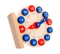 Hemobllo Horloge Éducative Bois Multifonctionnelle pour Garçon Fille Pédagogique Apprentissage Reconnaissance des Couleurs et Chiffres Éducatif Bois pour Maternelle et École Primaire