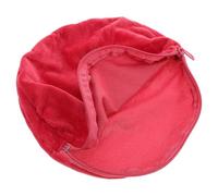 Hemobllo Housse de Bouillotte Ronde en Flanelle Rouge Foncé Manchon Isolant Doux et Réutilisable Accessoire de Remplacement pour Bouillotte Électrique Protection Thermique pour Mains