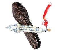 Hemobllo Instrument de Musique Chinois Hulusi Porcelaine Synthétique Bleue et Blanche Flûte de Gourde pour Débutants avec Boîte Clé B Pratique