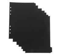 Hemobllo Intercalaires de Classeur A5 6 Trous, 14 Pièces, Séparateurs D'index en Pp Noir, Onglets de Reliure Détachables pour Organisation de Cahiers et Recherches