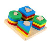 Hemobllo Jeu de Blocs Bois Géométriques pour Garçon Fille Éducatif Éveil Empilable et Cadeau Anniversaire Garçon Fille Développement Coordination Observation