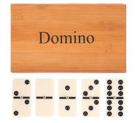 Hemobllo Jeu de Dominos pour Adultes et Garçon et Filles 1 Jeu de Dominos en Bambou Boîte de Rangement Interactives et Solide pour Maison et Extérieur de Course et Divertissement Familial