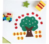 Hemobllo Jeu Éducatif Mathématiques Pommes Feutre Apprentissage Numérique pour Garçon Fille Support Pédagogique Montessori pour Compter et Additionner