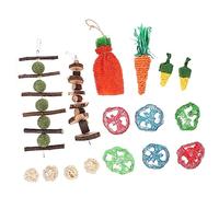 Hemobllo Jouets à Mâcher pour Dents De Lapin Et Hamster, Naturels Et Sûrs, Lot de 16 Pièces, Accessoire Essentiel pour Petits Animaux, Adaptés Aux Lapins, Cochons d'Inde Et Hamsters