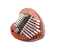 Hemobllo Kalimba en Bois Mini 8 Notes Piano à Pouces Portable Instrument de Musique Léger pour Débutants Musical Pratique et Compact Bois Naturel Motif Cœur Sable Son Mélodieux et