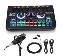 Hemobllo Kit Audio Live avec Micro et Table de Mixage Audio avec Changeur de Voix pour Streaming Podcast Gaming