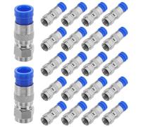 Hemobllo Kit de 40 Connecteurs Coaxiaux Rg6 Type F à Compression Adaptateurs pour Câble Coaxial TV Installation Rapide pour Antennes et Systèmes de Divertissement Compatible