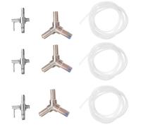 Hemobllo Kit de Distribution pour Pompe à Oxygène Aquarium 9 Pièces en Acier Inoxydable Clapet Anti-Retour Facile à Installer pour Aquarium et Poisson