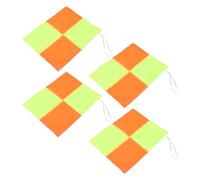 Hemobllo Kit de drapeau d'arbitre de football Drapeaux d'arbitre colorés 4pcs en polyester jaune, compatibilité universelle, haute visibilité, pour jeux de football jour et nuit sur
