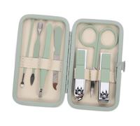 Hemobllo Kit De Manucure Pédicure 7 Pièces Taille Moyenne En Acier Inoxydable Couleur Vert Matcha Pour Soins Domestiques Féminins Ensemble Multifonction Transportable