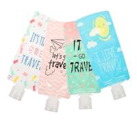 Hemobllo Kit de Voyage 4 Pièces Paquet Rechargeables 100ml en Pet avec Couvercles, Étanchéité et Résistance, pour Trousse de Toilette en Déplacement