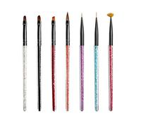 Hemobllo Kit Pinceaux pour Nail Art Manche de Perceuse, Poils en Nylon et Plastique, 8 Pièces, pour Usage à Domicile et Création de Motifs Précis