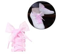 Hemobllo Lacets de Chaussures en Dentelle Élargie 4cm Rose, pour Danse | Sachet, Style Transparent Décoratif, pour Baskets et Chaussures Décontractées, Fête