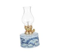 Hemobllo Lampe À Pétrole en Céramique Verre Transparent Lampe À Pétrole Lampe Tempête Veilleuse De Cheminée Petite Lampe À Pétrole Lampe À Pétrole Lanterne À Pétrole