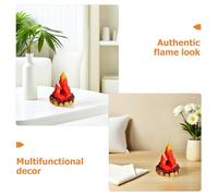 Hemobllo Lampe LED Effet Flamme de Charbon 1W Veilleuse sans Flamme pour Décoration Intérieure Lampe de Table Charbon de Bois Lumière D’Ambiance Halloween et Restaurants Éclairage