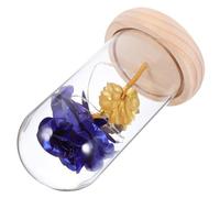 Hemobllo Lampe LED Verre avec Fleurs Préservées Décoration Maison sans Piles Rose Artificielle Éternelle Ambiance Cozy pour Dîner Romantique
