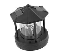 Hemobllo Lampe Solaire Phare Jardin Décorative LED Tour Rotative Noir Luminaire Extérieur Étanche pour Pelouse Terrasse