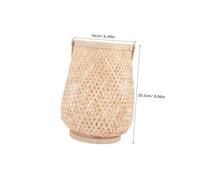 Hemobllo Lanterne Bambou Tissée Main Abat-jour pour Bougie avec Anse Décorative pour Intérieur Salon Bureau