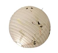 Hemobllo Lanterne en Papier Ronde Faite la Main LED, Design Pliable, Décoration pour Mariage et Banquet Nuptial, Lampe Suspendue DIY en Papier et Métal
