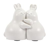 Hemobllo Lapin Céramique Décoratifs pour Étagère Statuette Animal Mignonne Maintient Place