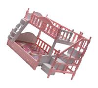 Hemobllo Lit Superposé Miniature pour Maison de Poupée Décor Romantique Mobilier de Chambre Double Accessoire Décoratif pour Mise Scène
