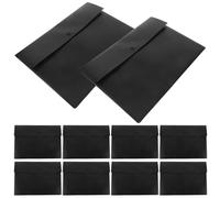 Hemobllo Lot de 10 Chemises Plastiques A4 Épaisses Noires avec Fermeture à Bouton-Pression Pochettes Imperméables pour Documents Porte-Documents Professionnel pour Bureau École et