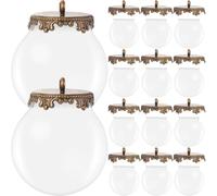 Hemobllo Lot de 10 de Breloques en Verre Transparentes Remplissables Boules Légères de 25 Mm avec Bases pour Bijoux Créatifs pour Décorations de Sapin de Noël