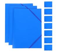 Hemobllo Lot de 10 Dossiers A4 à Fermeture Élastique Bleu Pochettes Plastiques Pliables Résistantes Organisateur Multifonction pour Bureau École et Voyage Rangement Sécurisé de