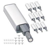 Hemobllo Lot de 10 Loquets de Butée de Porte Push-to-open en Acier Inoxydable, Amortisseurs Magnétiques pour Armoires, Taille Moyenne, Finition Argentée, Système sans Poignée pour Portes