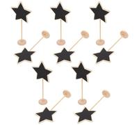 Hemobllo Lot de 10 Mini Tableaux Noirs en Bois Forme Étoile à Cinq Branches Décorations de Tableau Noir Effaçables pour Jardinage Pots de Fleurs et Messages Personnalisés Pratique et