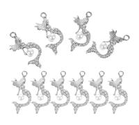 Hemobllo Lot de 10 Pendentifs Sirène en Alliage Blanc Uv, Breloques Suspendues pour Fabrication de Bijoux Diy, Accessoires Décoratifs pour Colliers et Boucles D’oreilles, Création