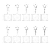 Hemobllo Lot de 10 Porte-clés Mini Étuis CD en Alliage et Acrylique Transparent, Protection Anti-rayures Design Moderne pour Exposer Photos et Œuvres Personnelles