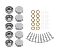 Hemobllo Lot de 10 Set de Vis Décoratives à Capuchons en Acier Inoxydable 304 Brossé, Vis de Fixation Miroir 16 Mm, Cache-clous Miroir Épais Argenté, pour Panneaux en Verre et Salle de