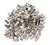 Hemobllo Lot de 100 Pinces à Badge en Métal Pince Crocodile Porte-Badges Antidérapants Robustes Clips à Ressort pour Cartes D’Identité Fourniture Scolaire et Bureau Usage Professionnel