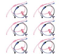 Hemobllo Lot de 12 Bracelets de Sensibilisation au Sspt pour Femmes Bracelets Ajustables en Corde Tressée Faite Main Bijoux Inspirants en Cordon Rose Présents Solidaires pour Soutien