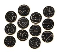Hemobllo Lot De 12 Broches En Alliage Émaillé Représentant Les Signes Astrologiques, Style Vintage, Broches En Métal Élégant, Pour Femme, Décoration Vêtements Et Paquet, Diamètre Standard