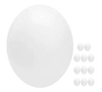 Hemobllo Lot de 12 Œufs d'oiseaux Factices Réalistes en Plastique Léger et Solide, Taille N°3, Imitation D'œufs de Perroquets, Pigeons et Pinsons, Accessoire pour Nidification et Élevage