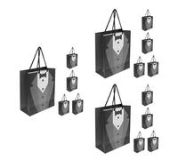 Hemobllo Lot de 15 Sacs de Smoking Noirs Créatifs pour Marié, Sacs en Papier pour Cadeaux Et Cosmétiques, Élégants Cadeaux Noirs avec Poignées, Parfaits pour Les Mariages Et Événements Spéciaux