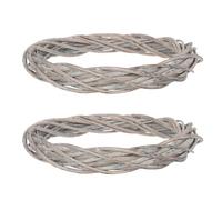 Hemobllo Lot de 2 Anneaux de Noël en Rotin Tressé Gris Fin 22 Cm, Accessoires DIY pour Décoration Intérieure et Porte, Ornements Naturels pour Couronnes et Guirlandes de Noël