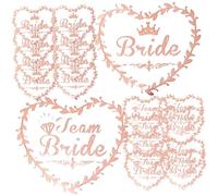Hemobllo Lot de 2 Autocollants Tatouages Temporaires Team Bride en Rose Doré Décorations Mariage pour Demoiselle D’Honneur Fournitures Fête Mariée Autocollants Corporels Sûrs et Faciles